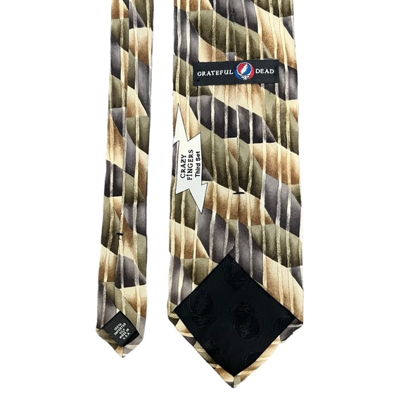2/$15 Grateful Dead Crazy Fingers Third Set 100% Silk Tie 90s vintage 4" x 55.5" - Picture 5 of 10